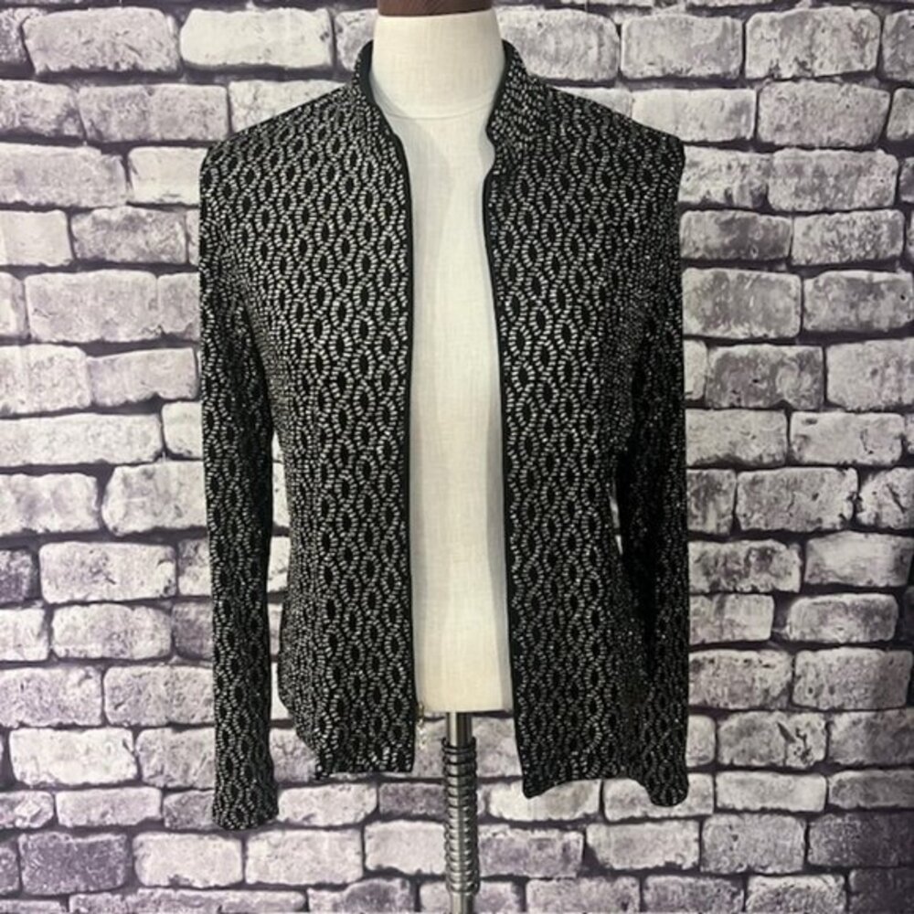 Ronni Nicole Black & Gold Long Sleeve Jacket Size M